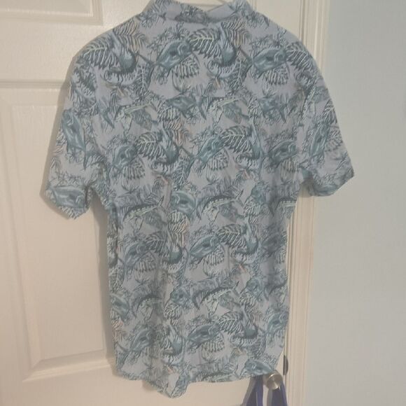 Simms Blue Casual Button Down Shirt with Paisley Design - Picture 6 of 6